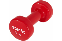 Гантель виниловая 3 кг StartFit DB-101 красный 1шт УТ-00018825