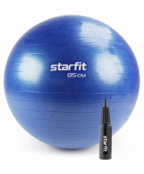 Фитбол 85 см StarFit GB-109 1500 гр антивзрыв с ручным насосом темно-синий УТ-00020234
