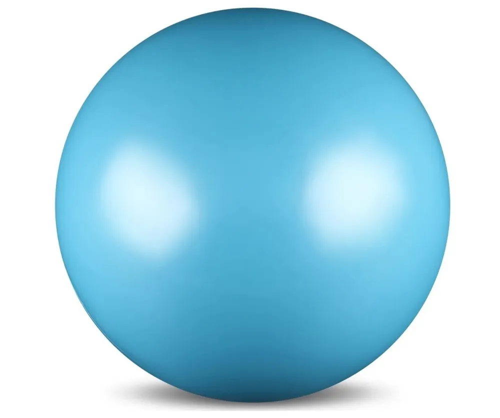 Реальное фото Мяч для художественной гимнастики 17 см 350г Indigo металлик голубой IN367 от магазина СпортСЕ