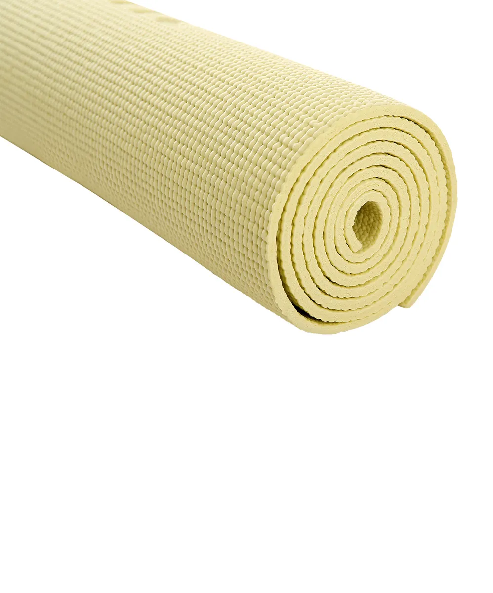 Реальное фото Коврик для йоги StarFit FM-101 PVC 173x61x0,6 см желтый пастель УТ-00018904 от магазина СпортСЕ