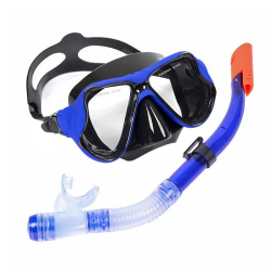 Набор для плавания E33175-1 взрослый маска+трубка (силикон) синий 10020254