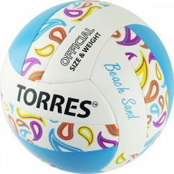Мяч волейбольный Torres Beach Sand Blue V32095B р.5 синт.кожа (ТПУ) бел-голуб
