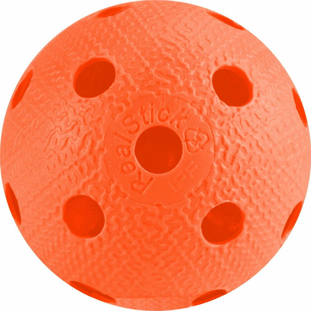 Реальное фото Мяч для флорбола RealStick пластик с углубл. IFF Approved оранжевый MR-MF-Or от магазина СпортСЕ