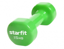 Гантели виниловые 1.5 кг StarFit Core DB-101 зеленый (пара) УТ-00020382